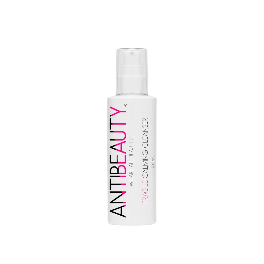 AntiBeauty Fragile Calming Cleanser with product label on display against a white background.