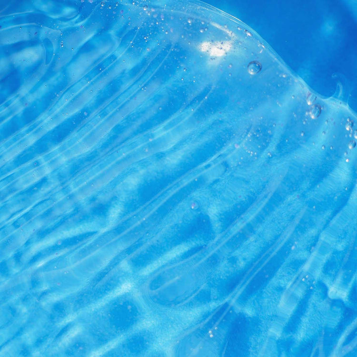 A swatch of the AntiBeauty Potent Cooling Gel Texture, showing its light gel based texture, perfect for all skin but especially sensitive skin and rosacea affected skin.
