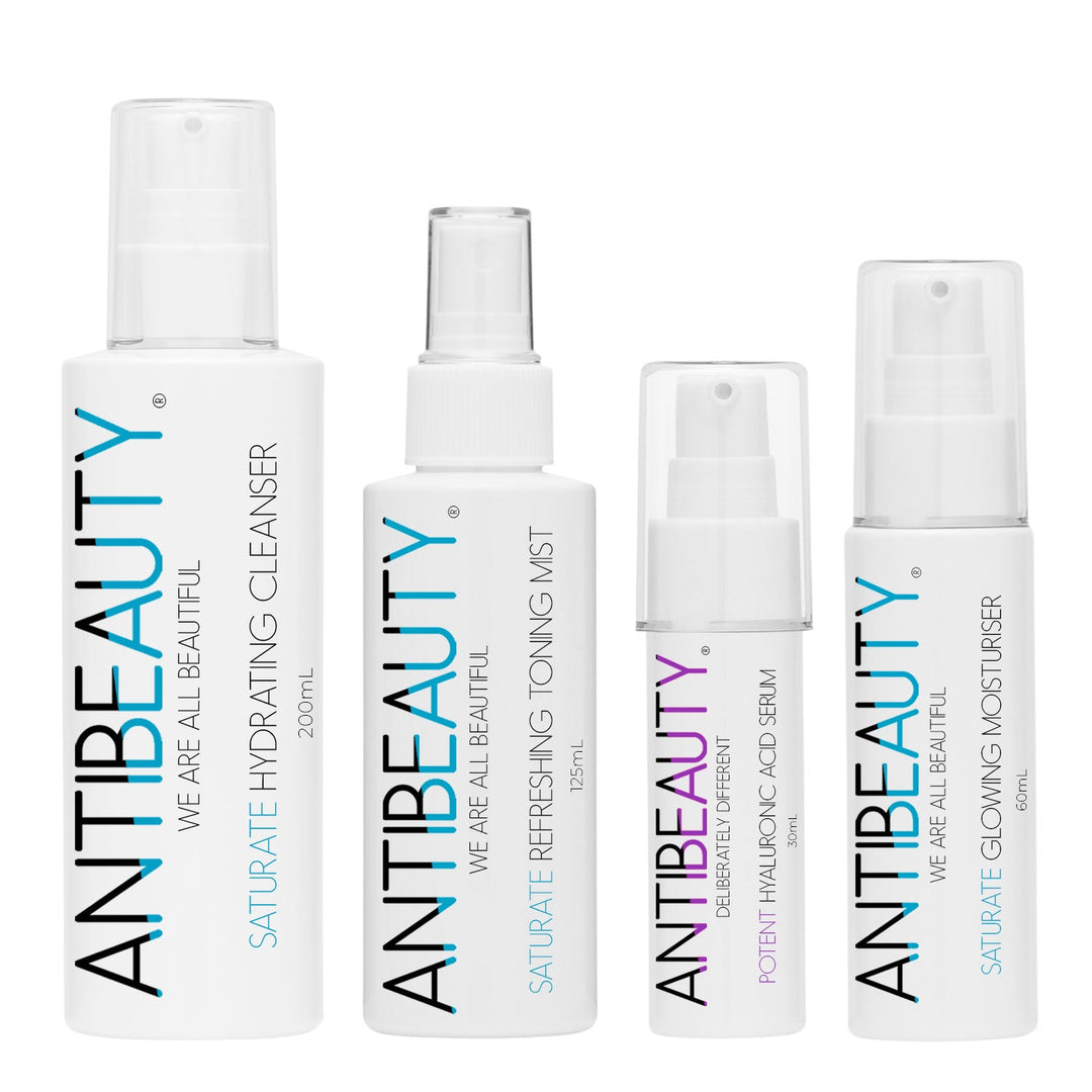 Saturate Hydrating Bundle on a white background showing product labels